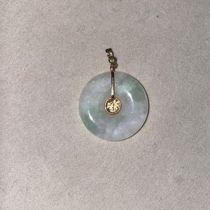 Light green jade Chinese symbol pendant